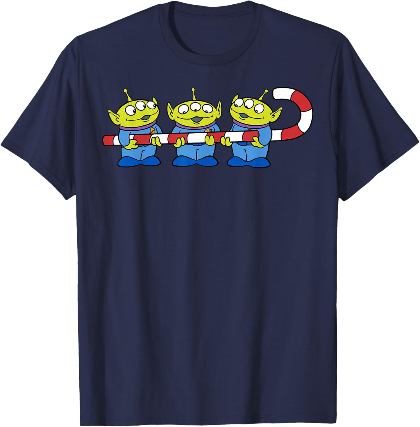 Disney Pixar Toy Story Aliens Candy Cane Holiday T-Shirt - T-Shirt | Navy