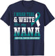 I Wear Teal & White For My Nana Cervical Cancer T-Shirt - T-Shirt | Navy