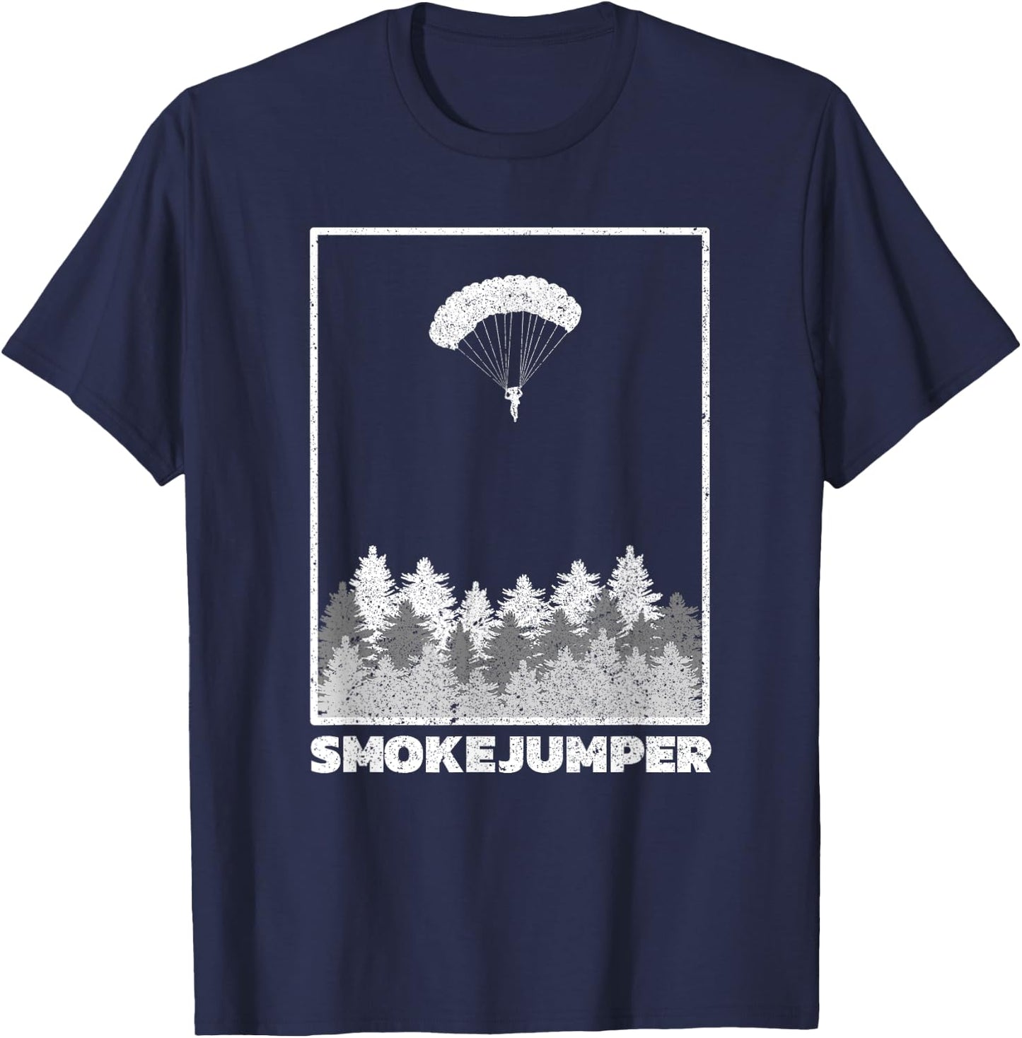 Wildland Fireman Smoke Bridge Retro T-Shirt - T-Shirt | Navy
