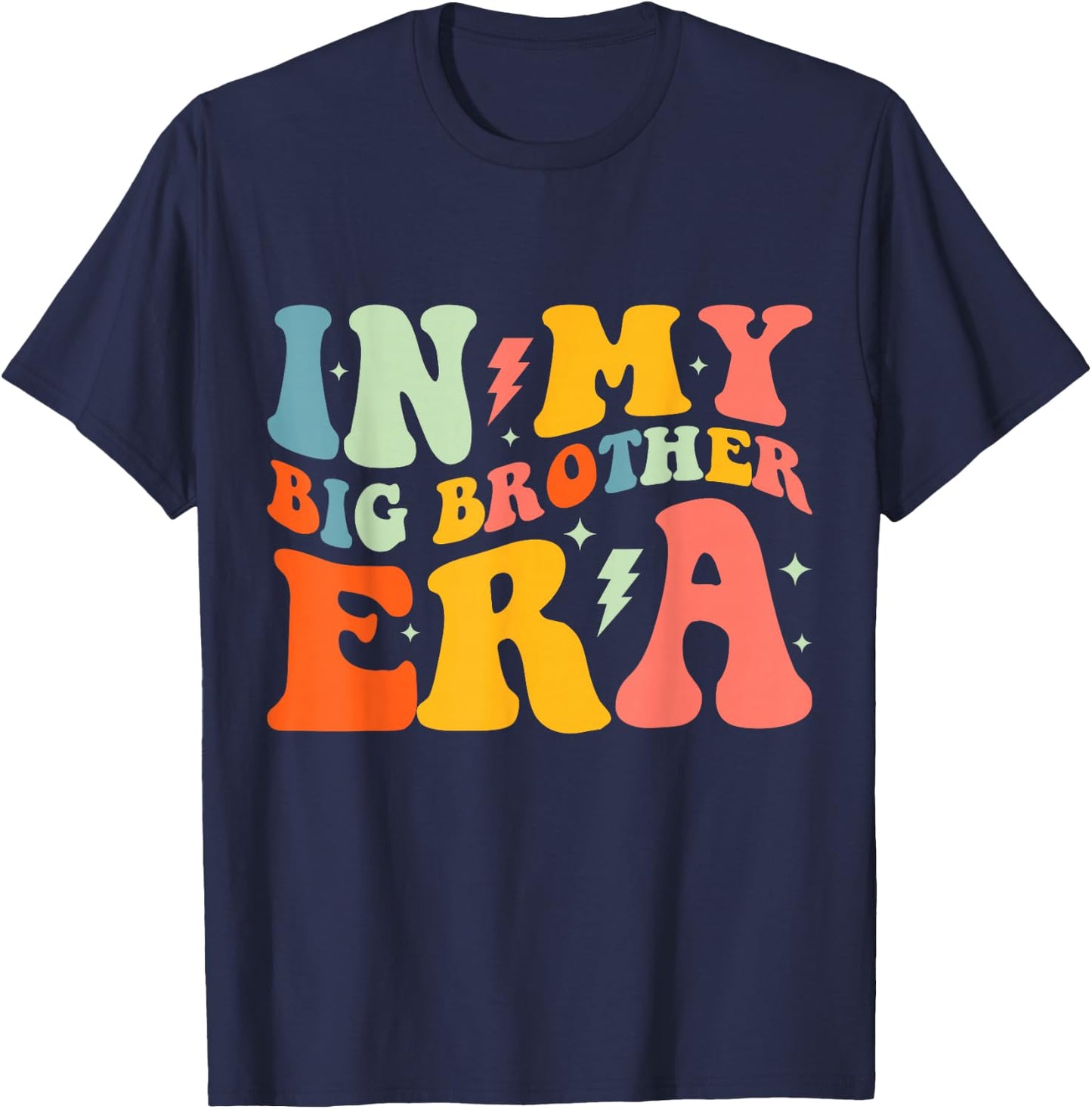 In My Big Brother Era Groovy Funny Big Bro Kids Boys Toddler T-Shirt - T-Shirt | Navy