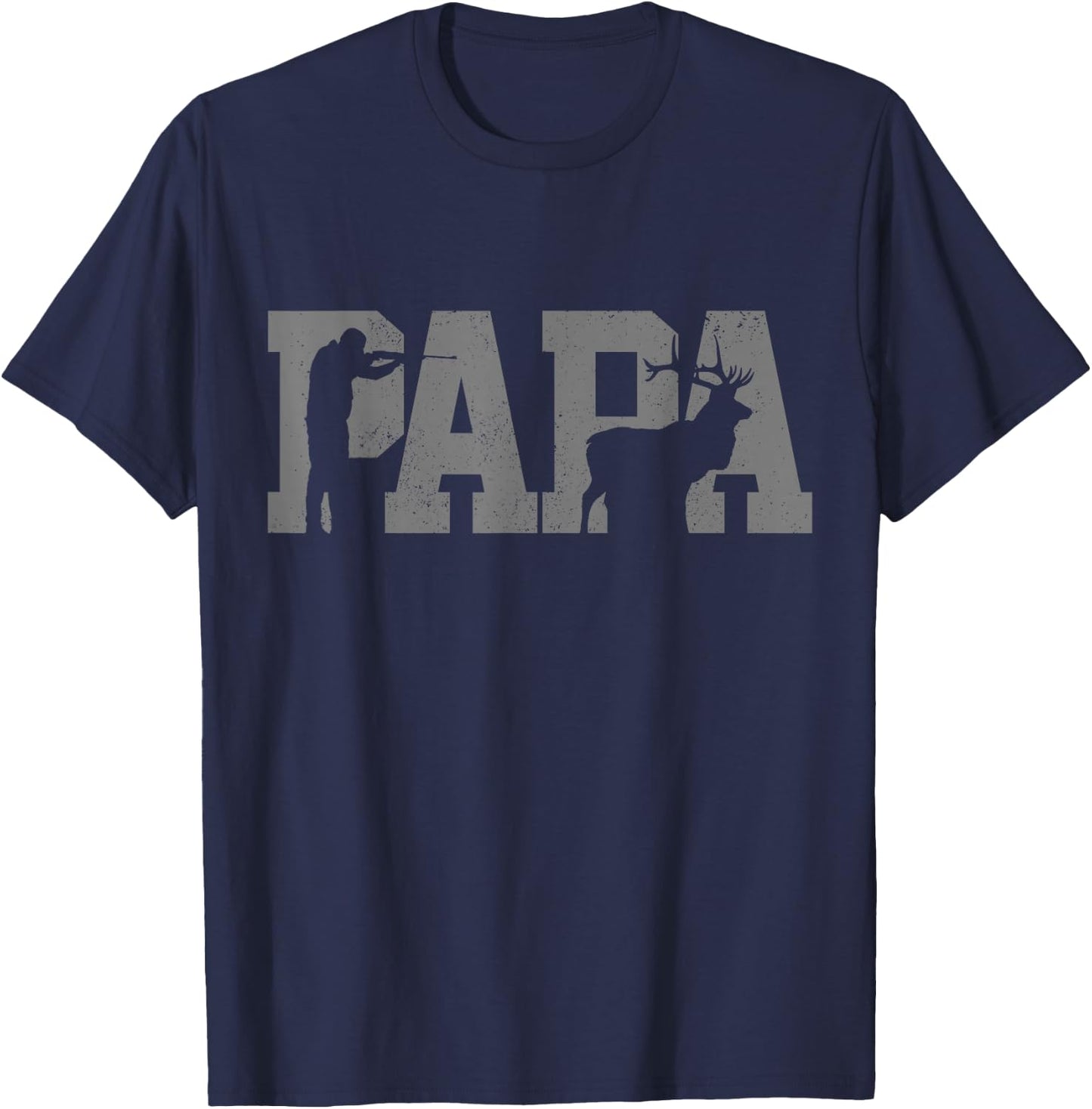 Hunter Dad Deer Father Father's Day Hunting Papa T-Shirt - T-Shirt | Navy
