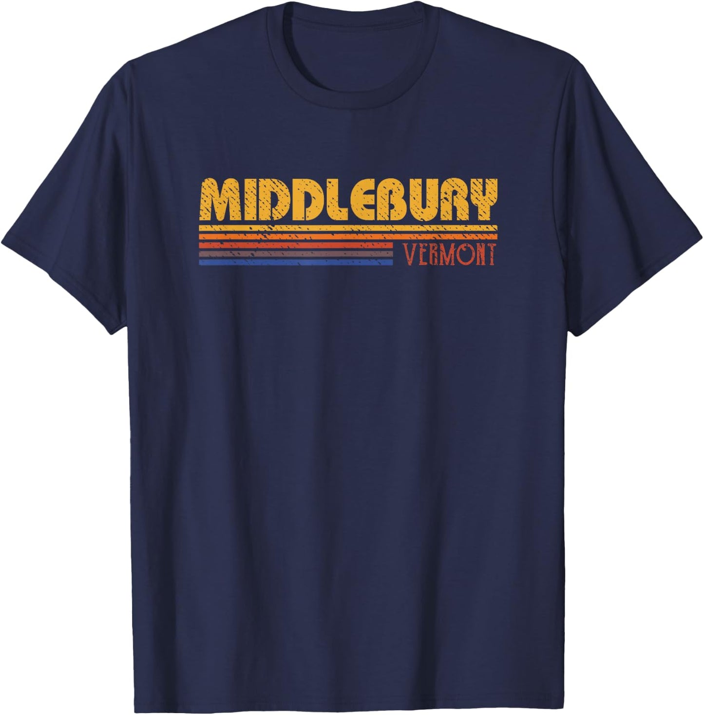 Retro Middlebury Vermont 80s Style T-Shirt - T-Shirt | Navy