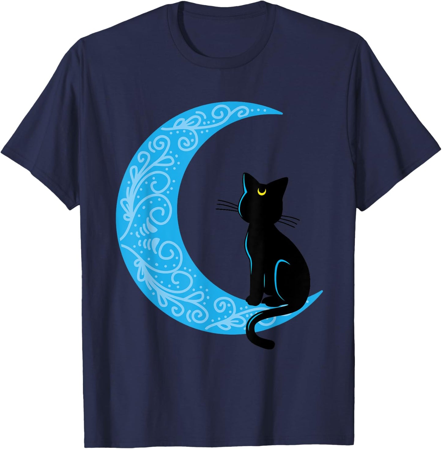 Black Cat Crescent Moon Sailor Mom T-Shirt - T-Shirt | Navy
