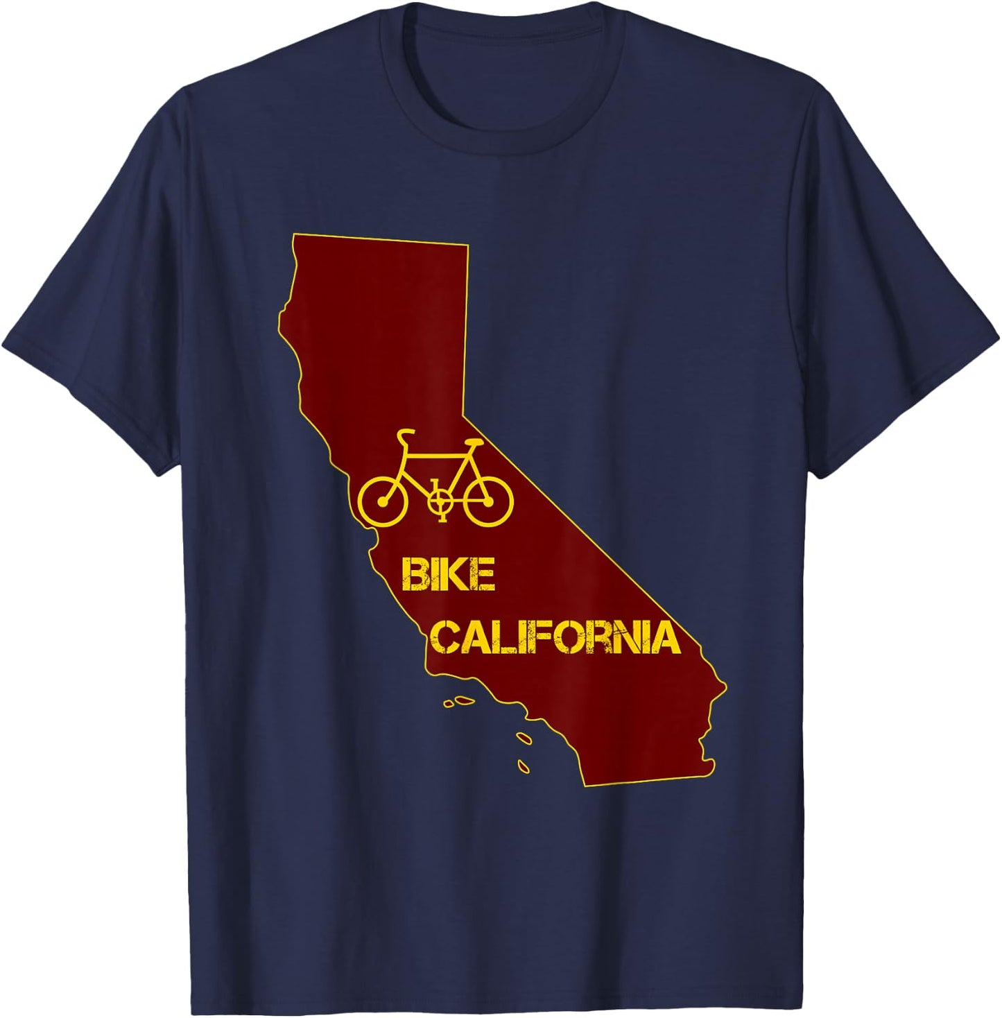 Bike California Shirt (Red Background) T-Shirt - T-Shirt | Navy