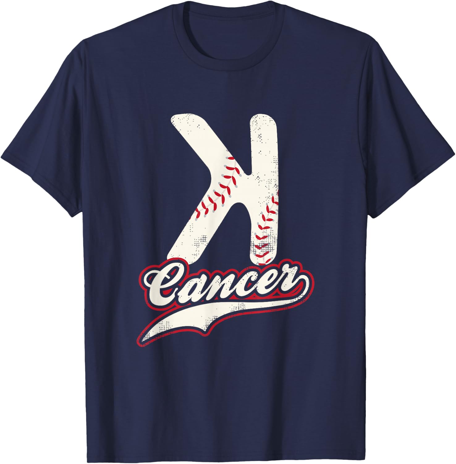 StriKe Out Cancer Trendy Baseball Shirt To Support T-Shirt - T-Shirt | Navy