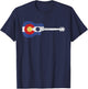 State Flag of Colorado Music - Distressed Acoustic Guitar T-Shirt - T-Shirt | Navy