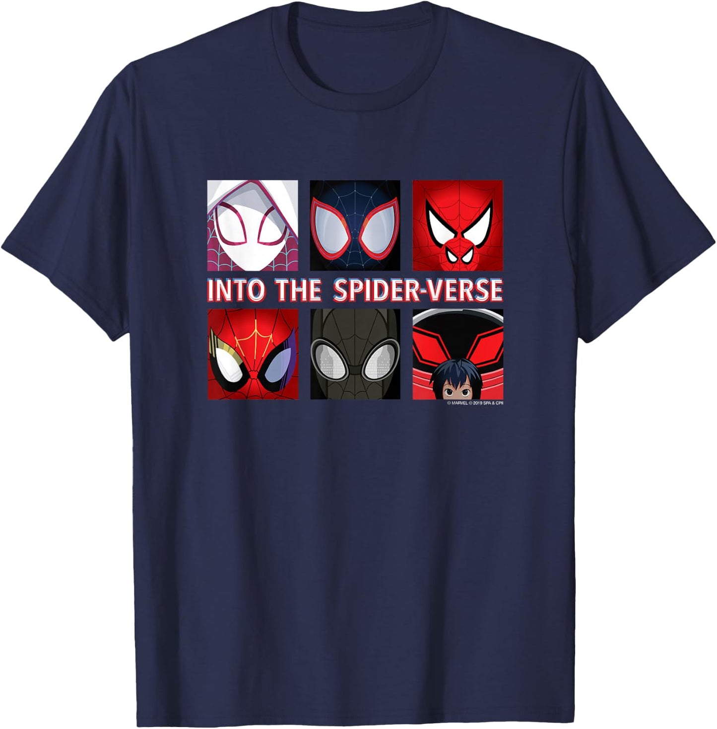 Marvel Spider-Man Into the Spider-Verse Spider-Heroes T-Shirt - T-Shirt | Navy