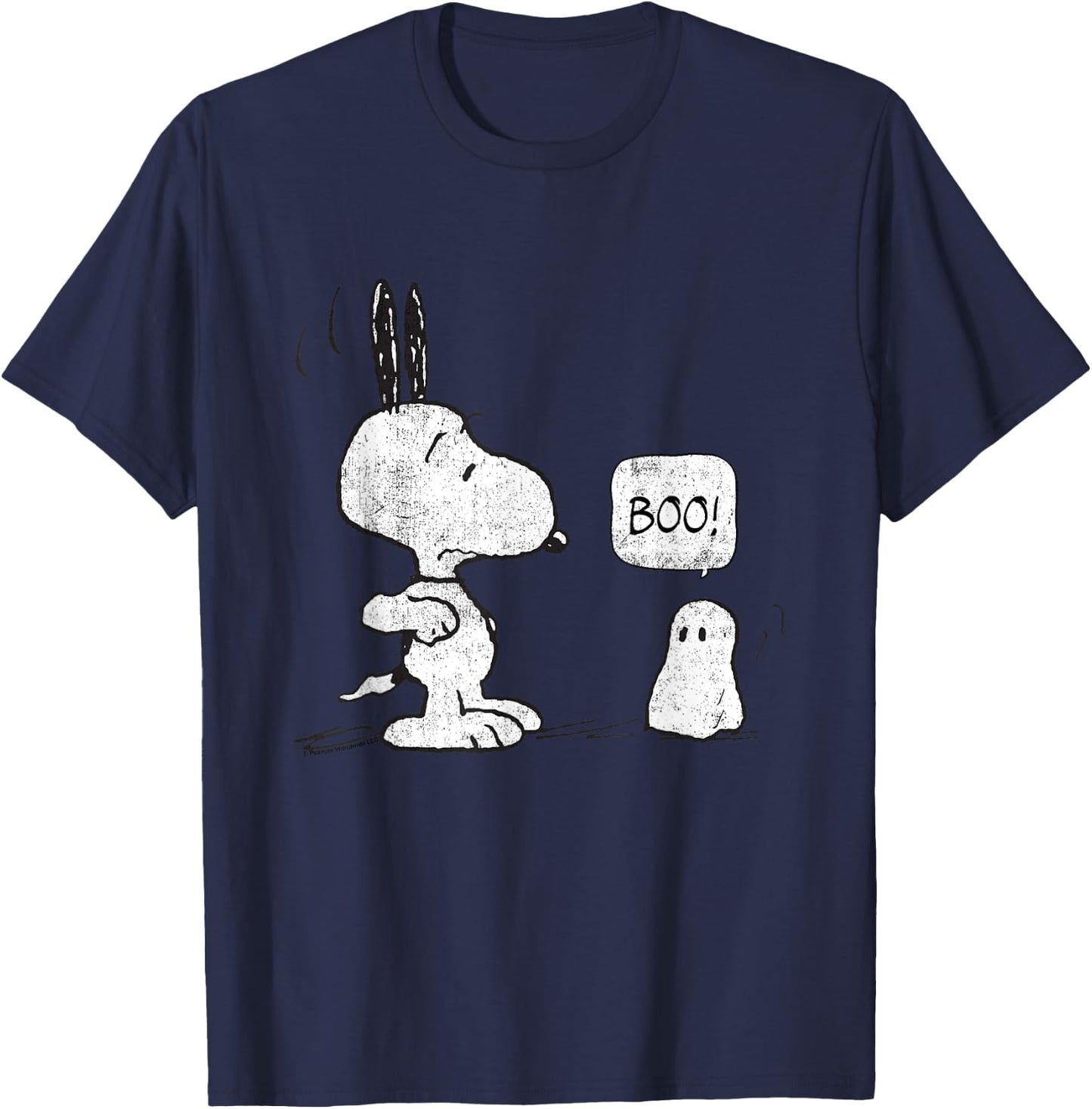 Peanuts Halloween Ghost Fright Snoopy T-Shirt - T-Shirt | Navy
