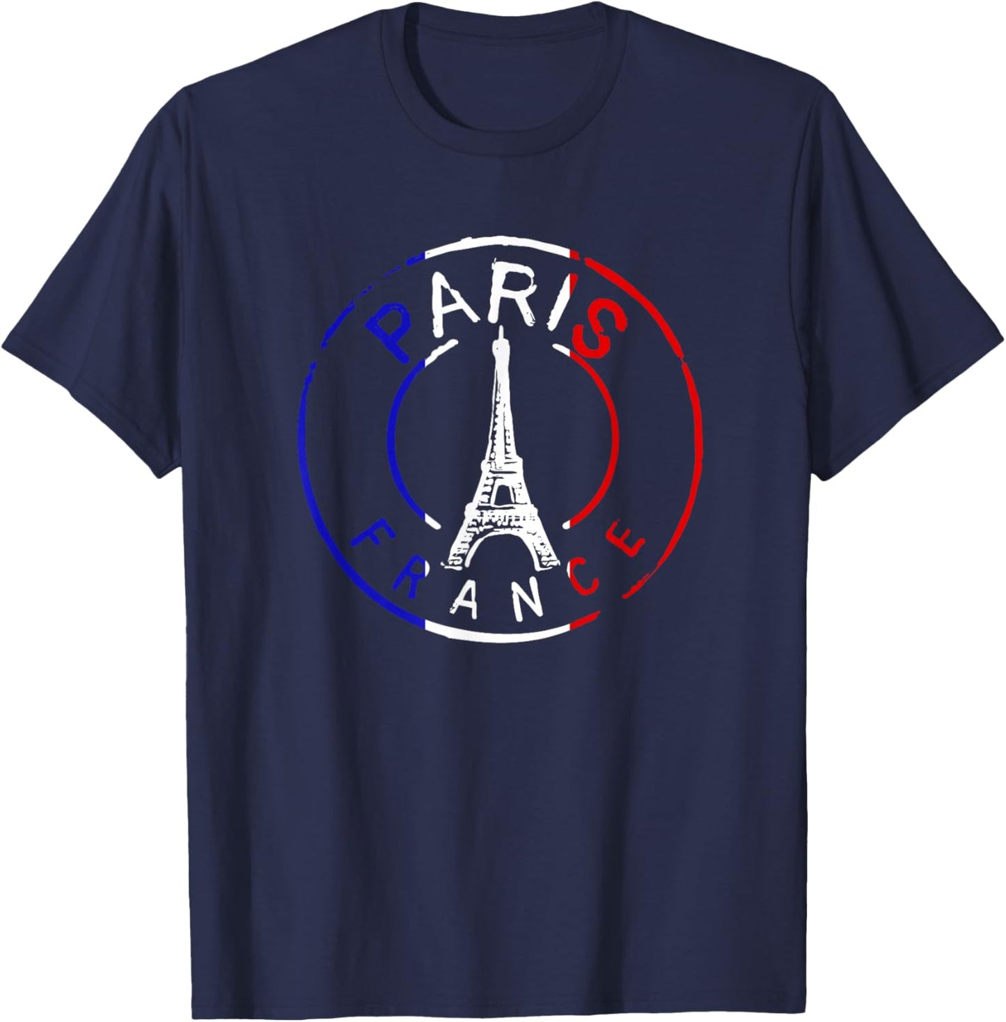 Vintage Retro Paris France Eiffel Tower T-Shirt - T-Shirt | Navy