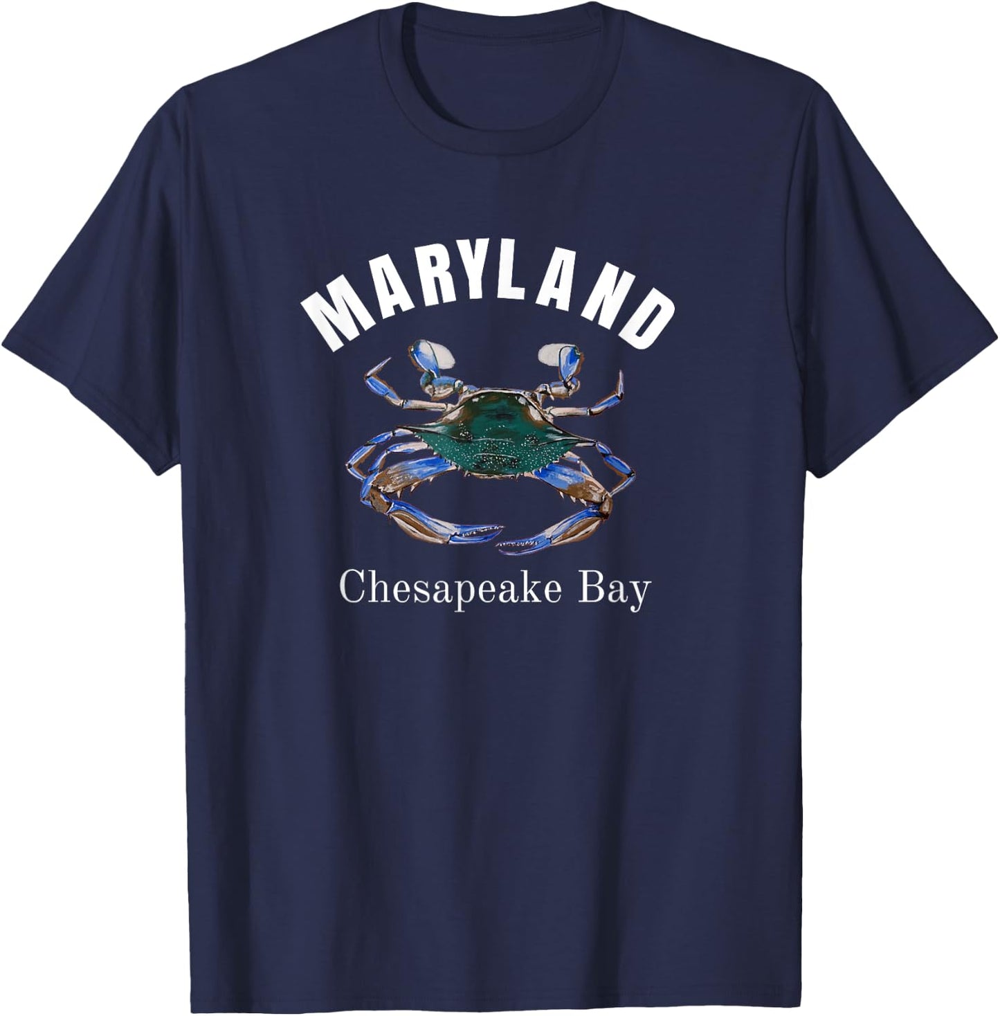 Maryland Chesapeake Bay Painted Blue Crab T-Shirt - T-Shirt | Navy
