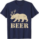 Beer, Bear, Deer, IPA, Pub | Beer, Drinking T-Shirt - T-Shirt | Navy