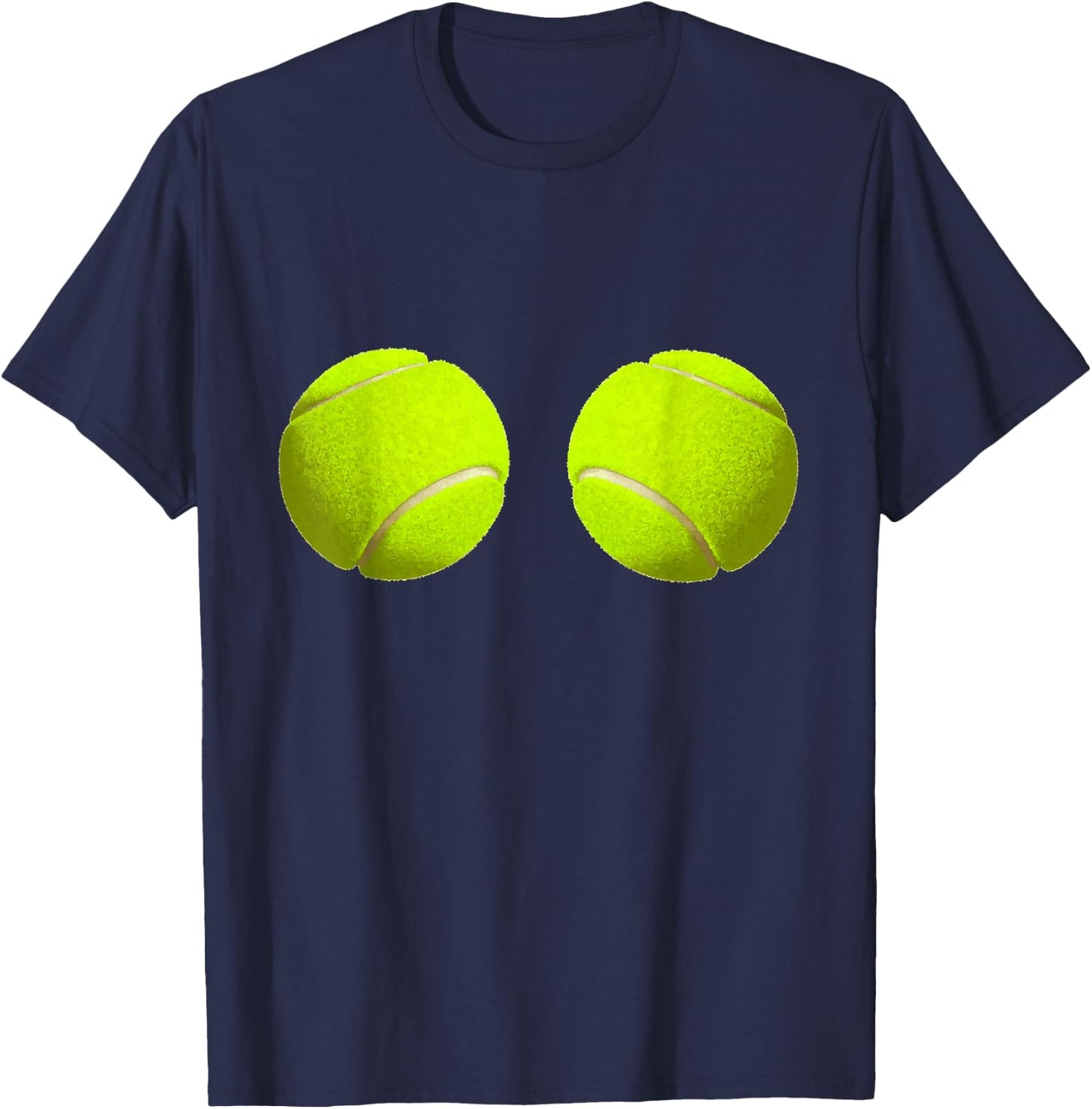 Tennis Ball Boobs Funny Sport Lovers Hilarious T-Shirt - T-Shirt | Navy