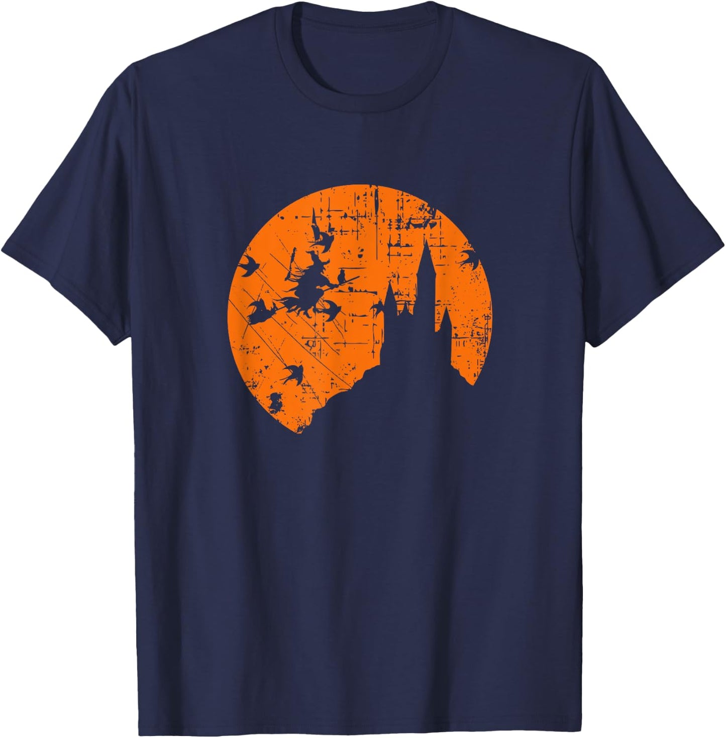 Witch Moon Orange silhouette T-Shirt - T-Shirt | Navy
