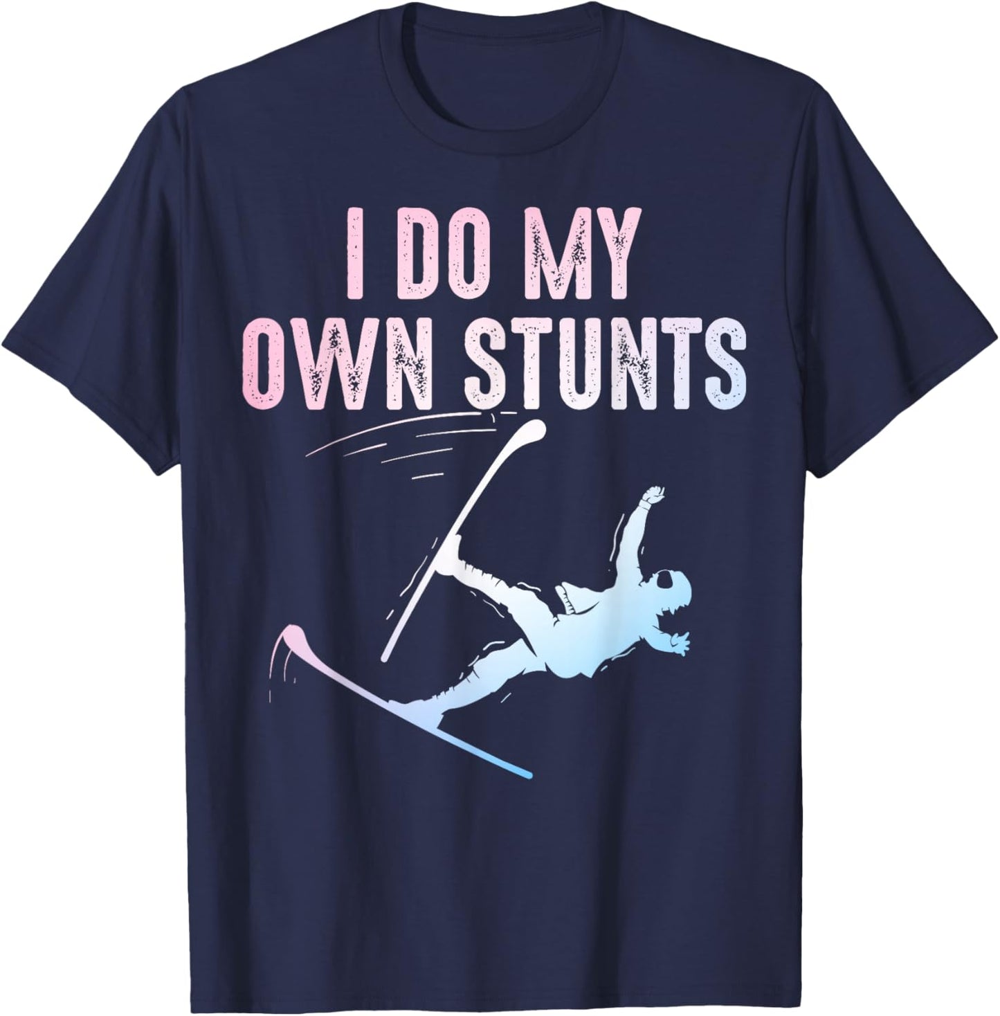 Unique Skiing Art Women Kids Skier Mountain Skiing T-Shirt - T-Shirt | Navy
