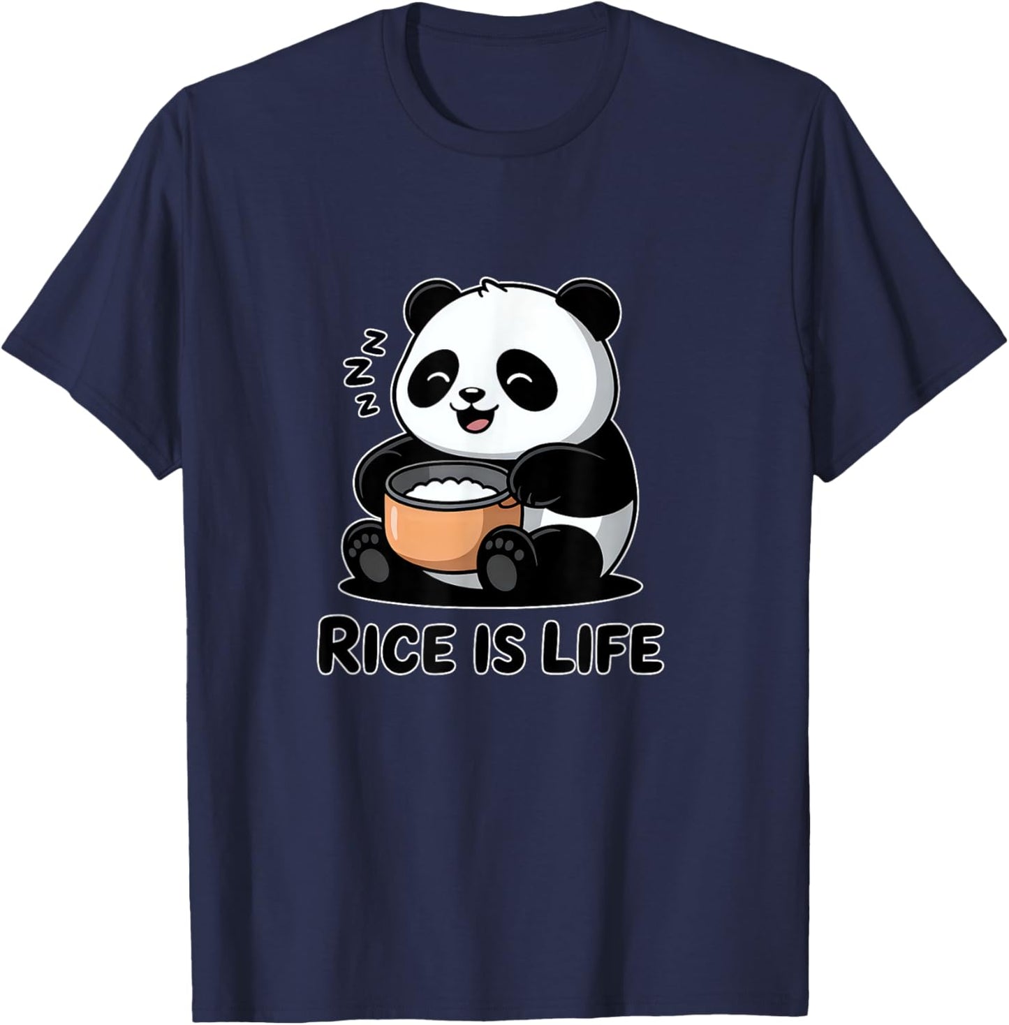 Panda Bear Rice Cooker Rice Is Life T-Shirt - T-Shirt | Navy