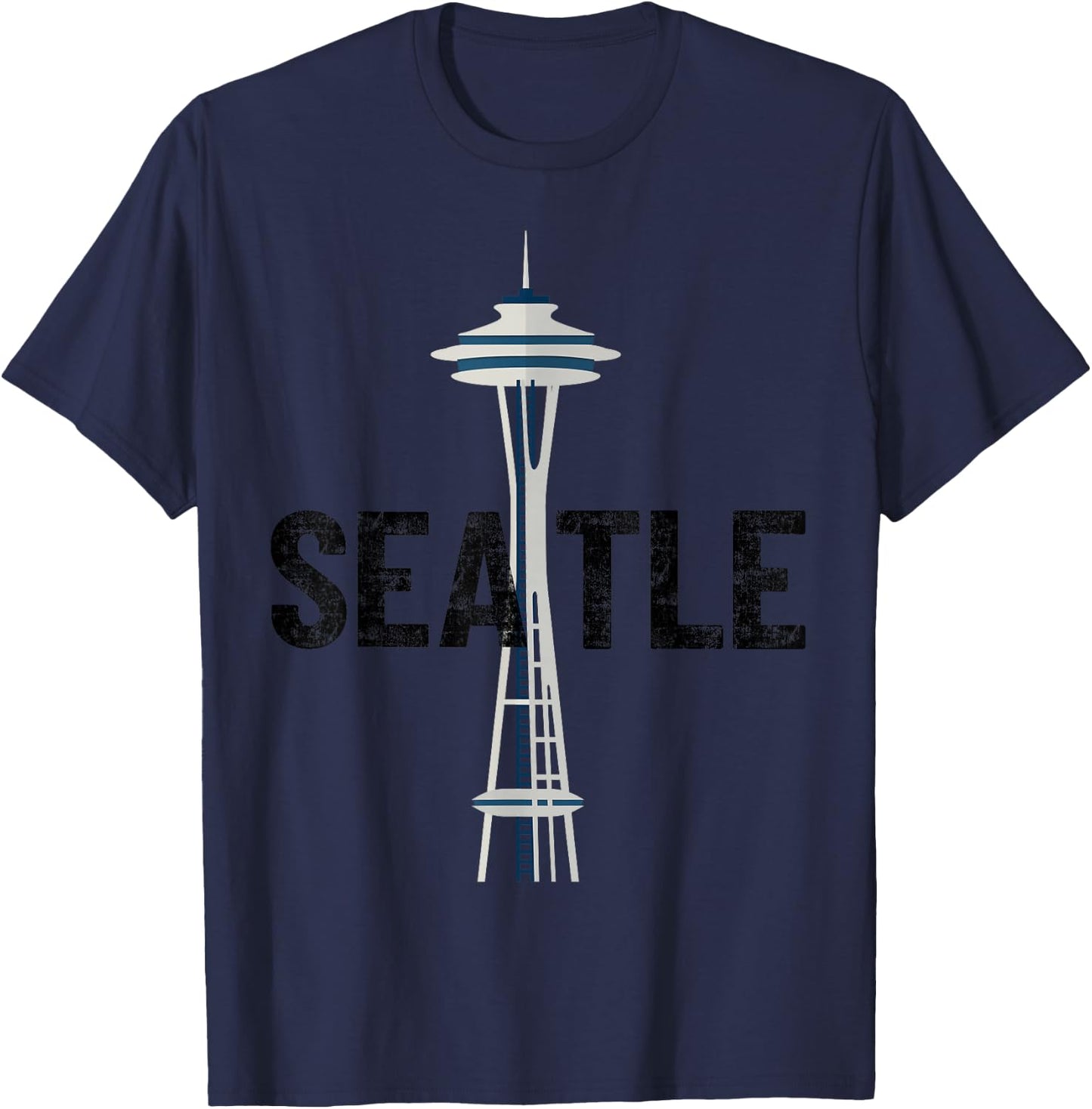 Cool Seattle Space Needle Traveler Souvenir Washington State T-Shirt - T-Shirt | Navy