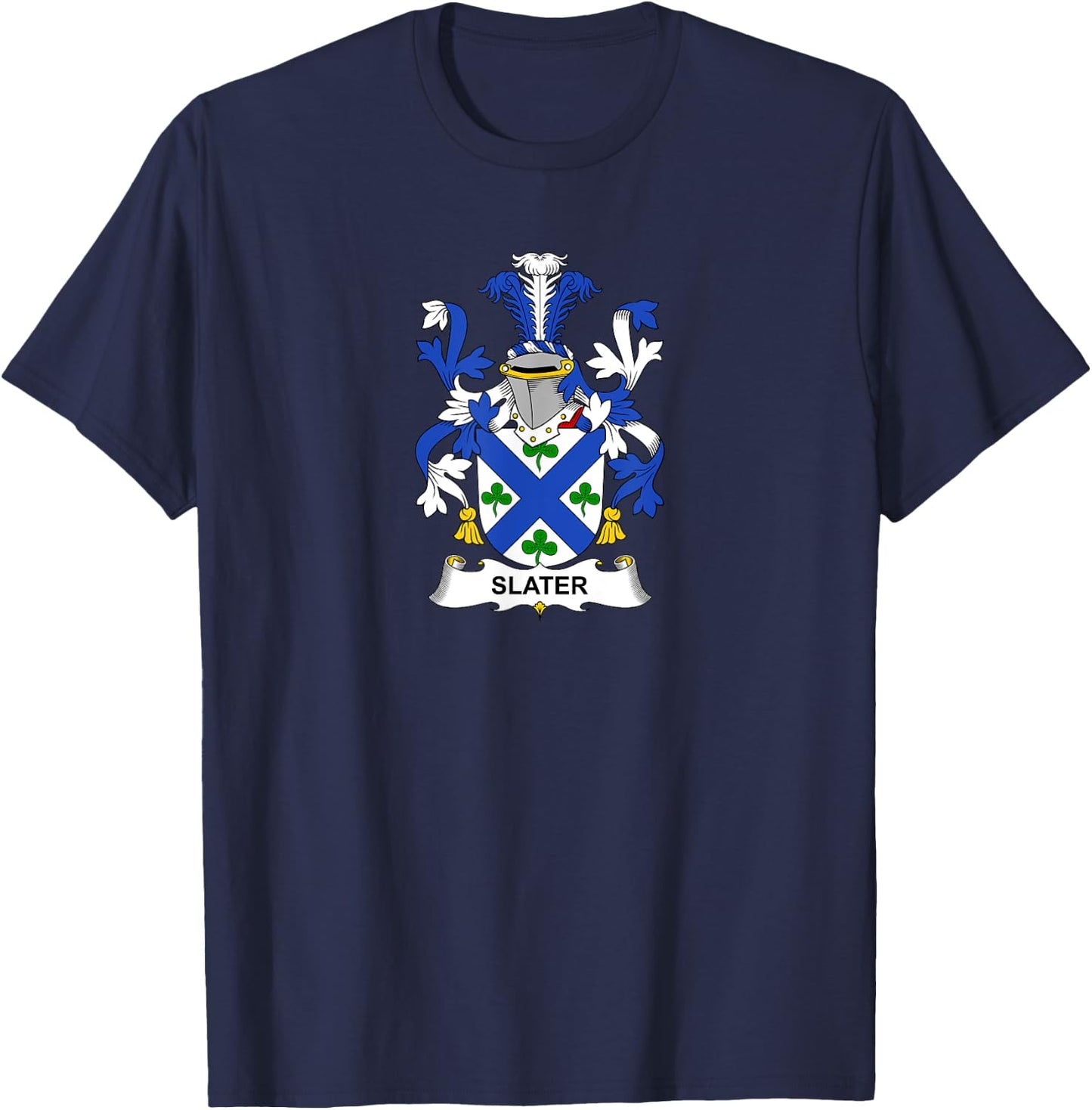 Slater Coat of Arms - Family Crest T-Shirt - T-Shirt | Navy