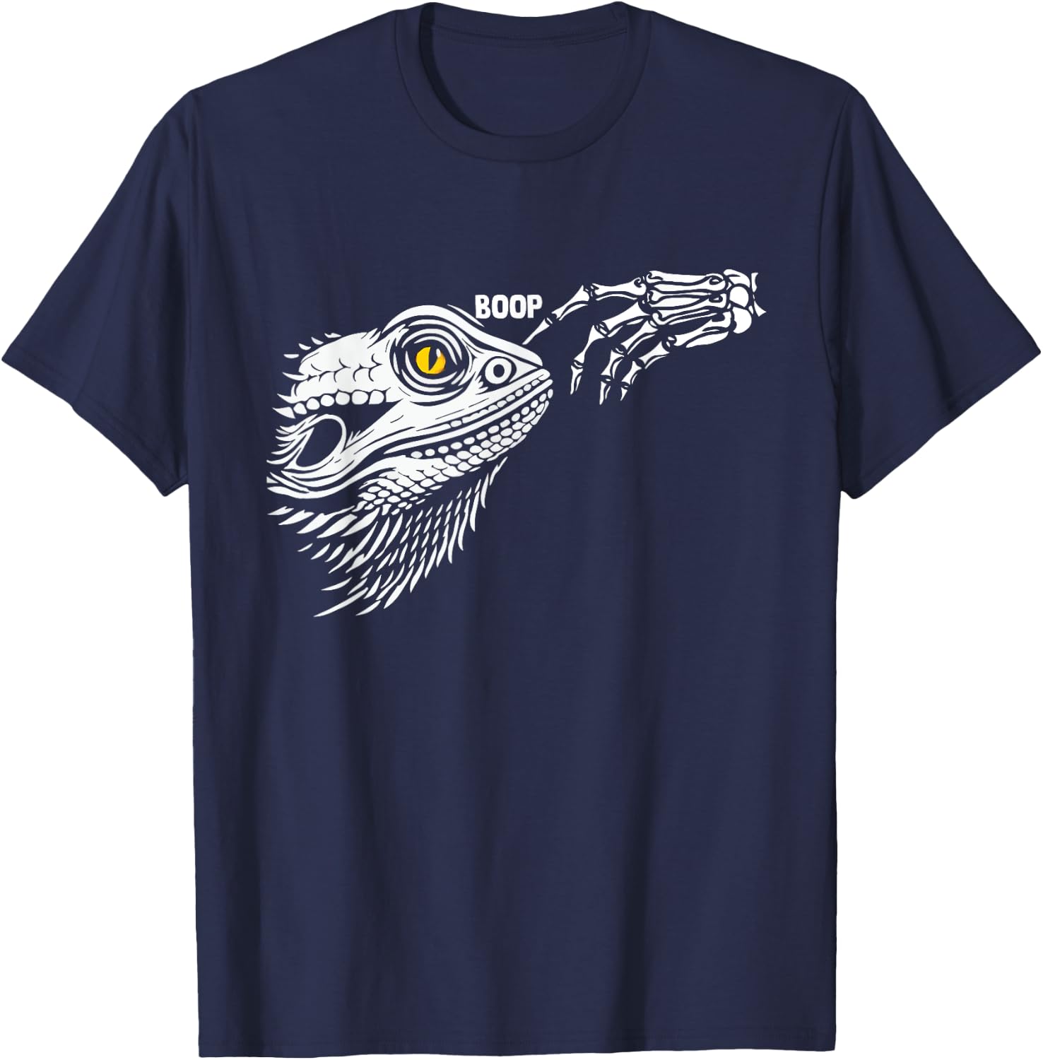 Skeleton Hand Boop Bearded Dragon Halloween Bearded Dragon T-Shirt - T-Shirt | Navy