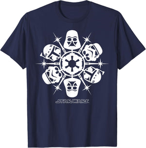 Star Wars Dark Side Snowflake Christmas T-Shirt - T-Shirt | Navy