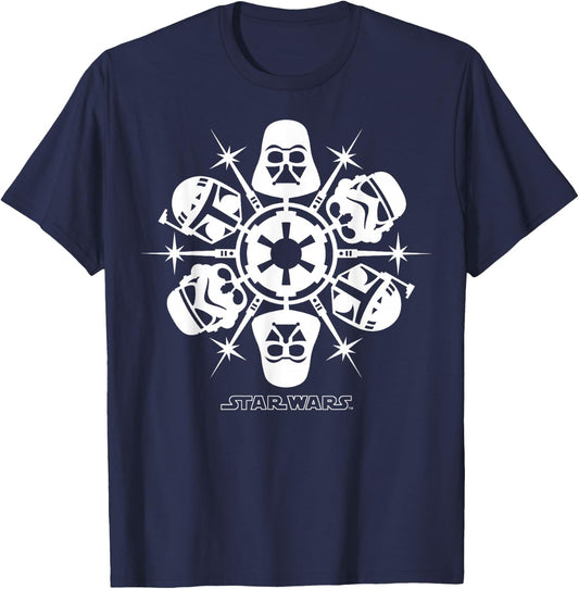 Star Wars Dark Side Snowflake Christmas T-Shirt - T-Shirt | Navy
