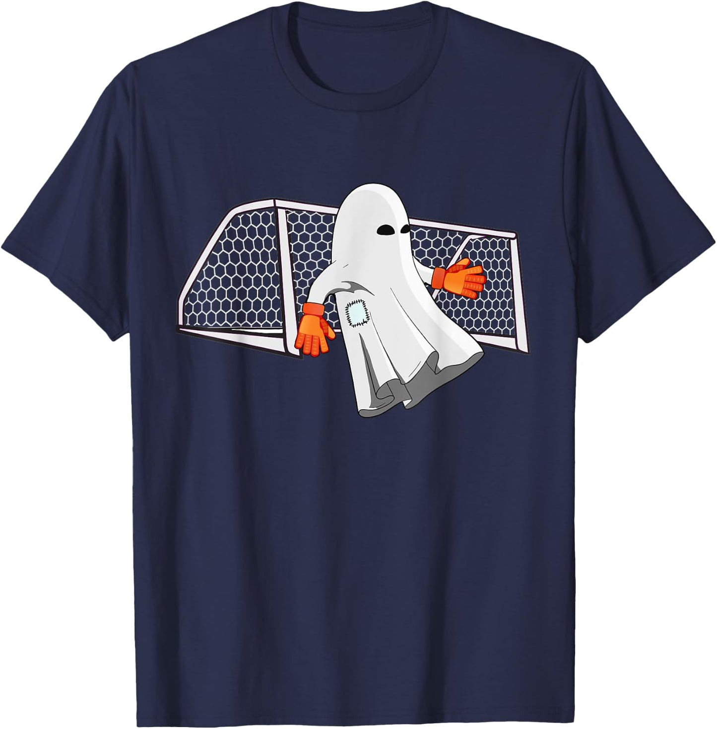 Soccer Halloween Shirt Goalkeeper Ghost Costume For Kids T-Shirt - T-Shirt | Navy