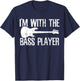 Bass Player Guitar Couple Girlfriend Vintage T-Shirt - T-Shirt | Navy