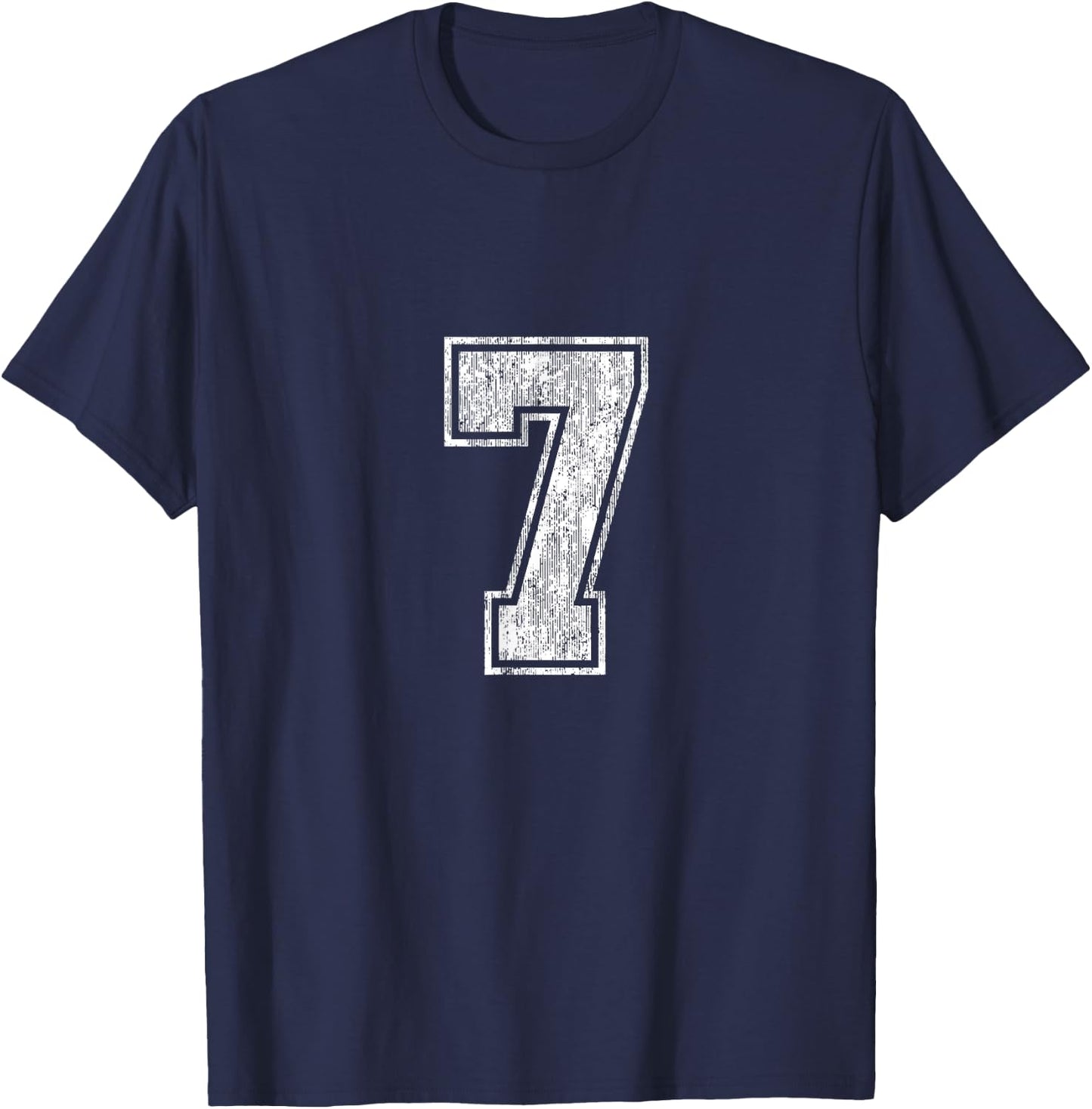 Number 7 Vintage Seven Sports Design T-Shirt - T-Shirt | Navy