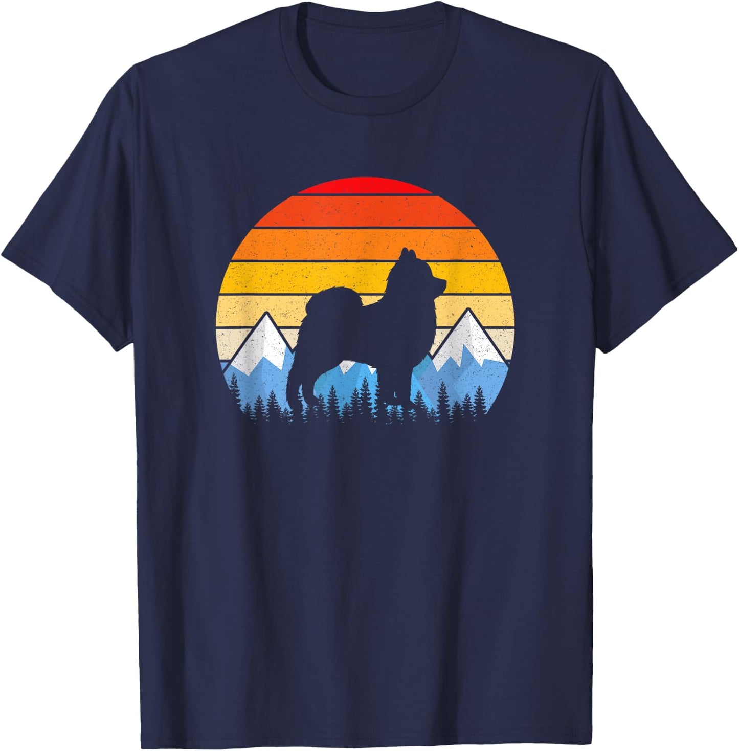 Vintage Retro Pomeranian Lovers Gifts Pomeranian T Shirts T-Shirt - T-Shirt | Navy