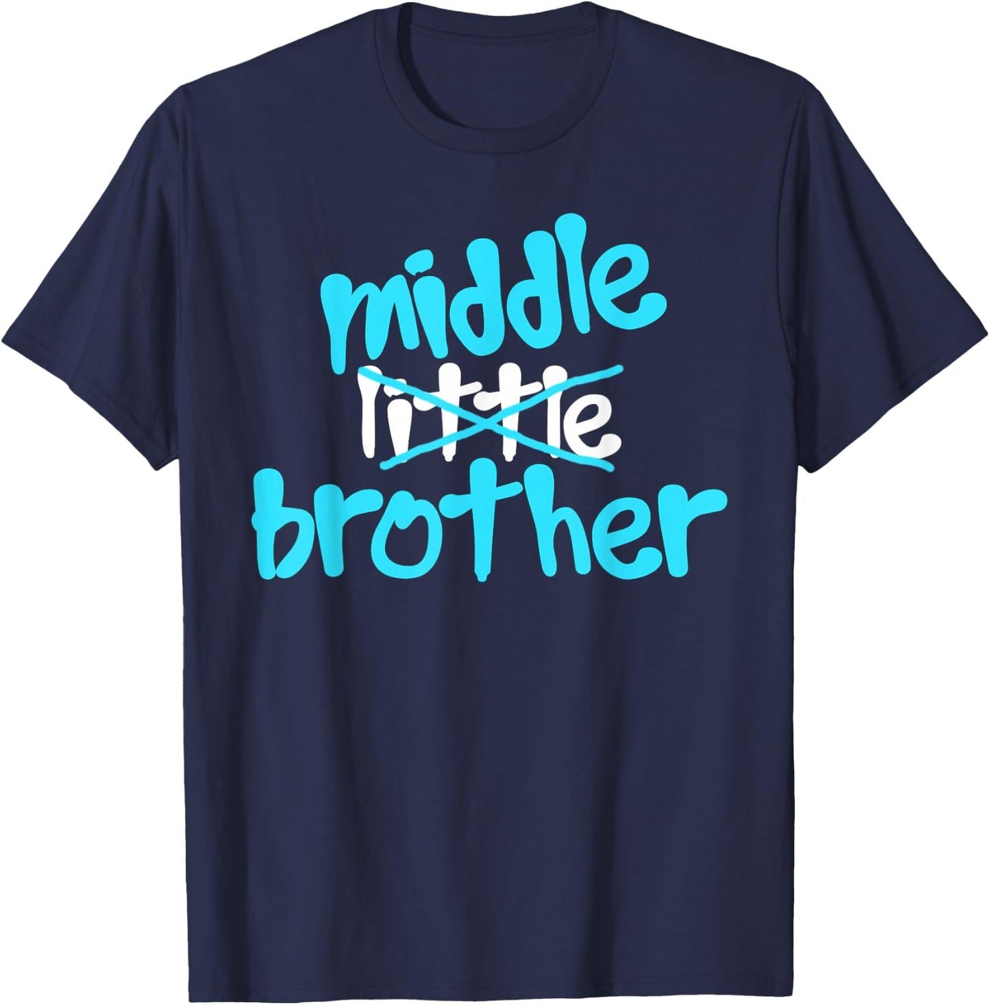 Promoted To Middle Brother Baby Announcement Funny T-Shirt - T-Shirt | Navy