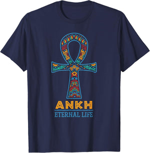 Black History African American Ankh Cross Juneteenth T-Shirt - T-Shirt | Navy