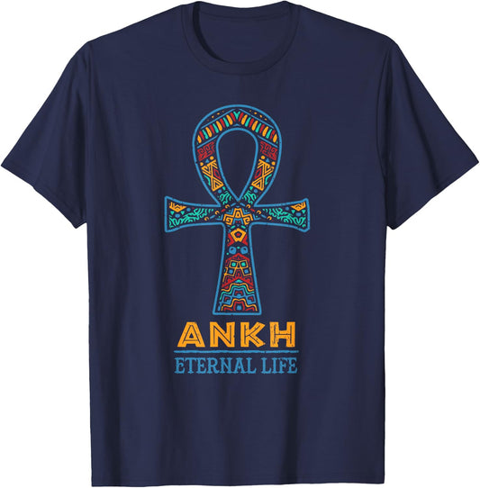 Black History African American Ankh Cross Juneteenth T-Shirt - T-Shirt | Navy
