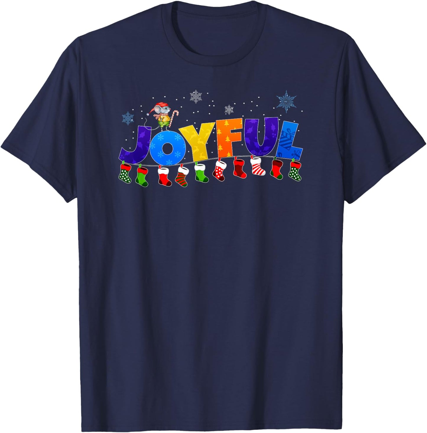 Life I Love You Adult Christmas - Black - Small - Short Sleeve - Festive Holiday Design - Casual T-Shirt - T-Shirt | Navy