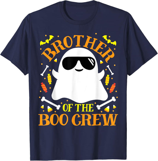 Brother Boo Crew Ghost Matching Family Set Boys Halloween T-Shirt - T-Shirt | Navy
