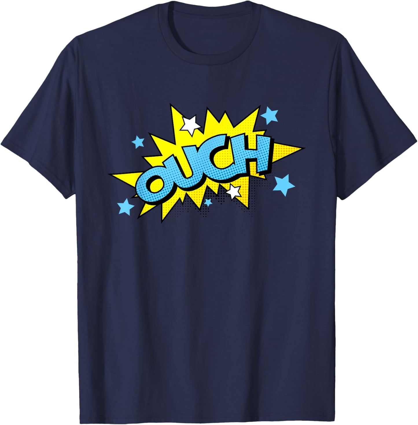 OUCH Comic | Cool Retro Comic Book Gift | Ouch T-Shirt - T-Shirt | Navy