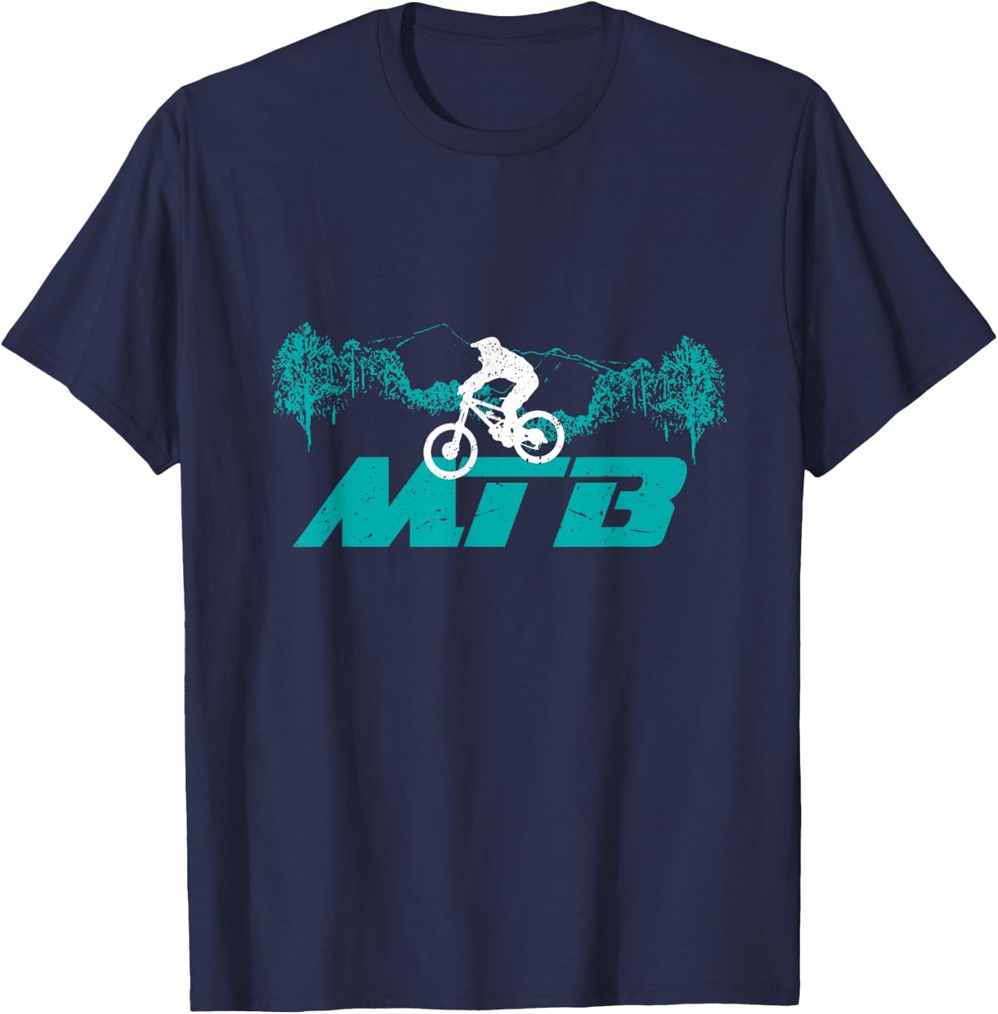Mountain Bike - MTB Downhill Biking Biker Gift T-Shirt - T-Shirt | Navy