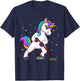 Cute Curling Art Women Unicorn Curler Curling Sport T-Shirt - T-Shirt | Navy