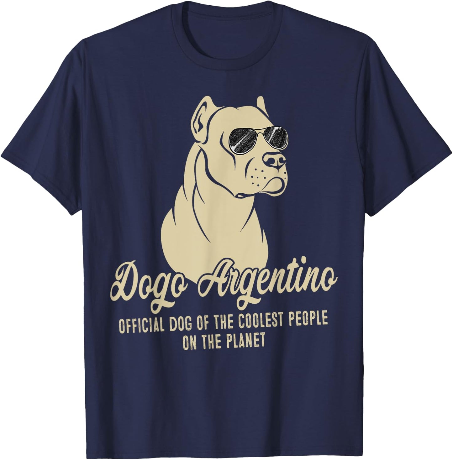Retro Vintage Dogo Argentino Dog Official Dog On The Planet Men Women Girls Kids T-Shirt - T-Shirt | Navy