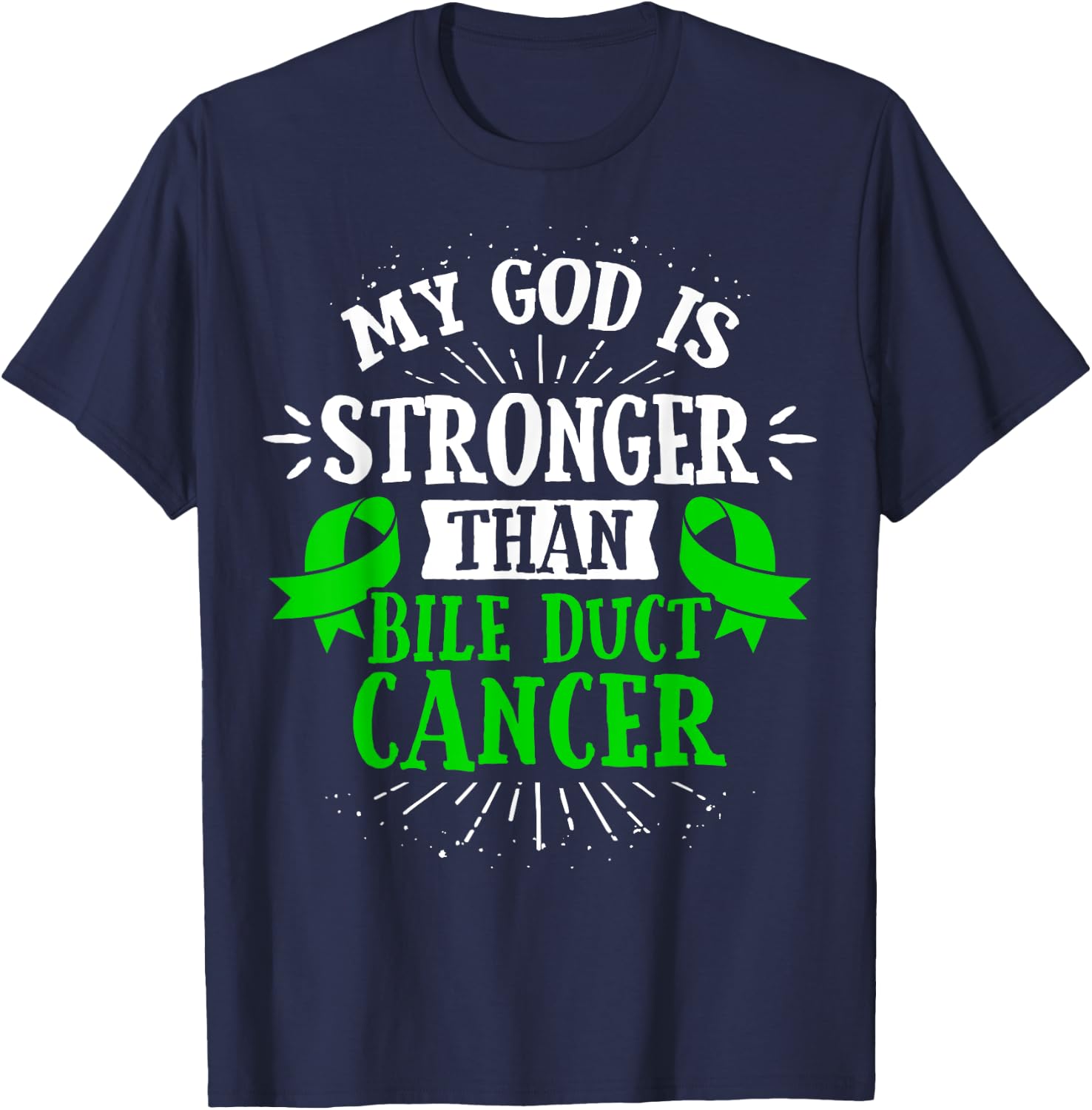 Bile Duct Cancer Awareness Cholangiocarcinoma Gift T-Shirt - T-Shirt | Navy