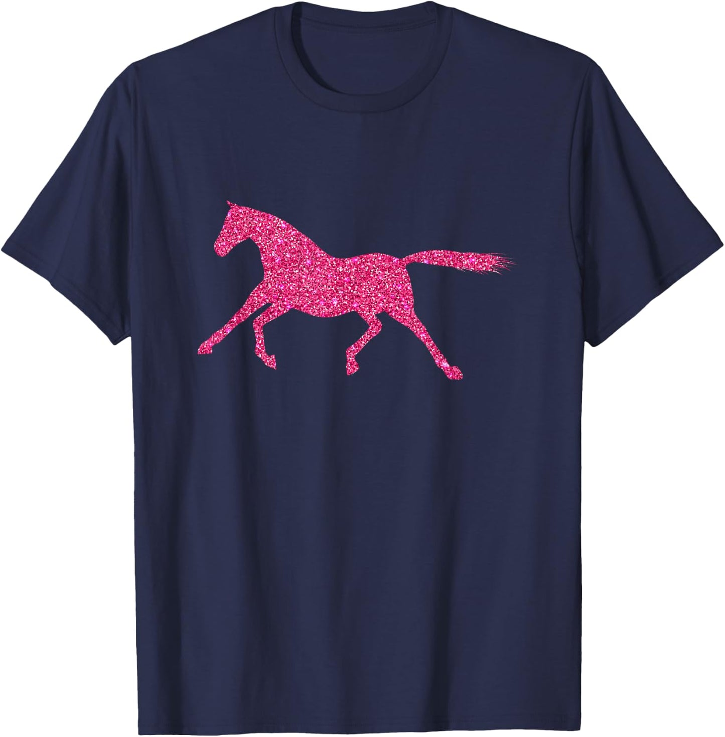 Glitter Horse Riding Equestrian Farm T-Shirt - T-Shirt | Navy