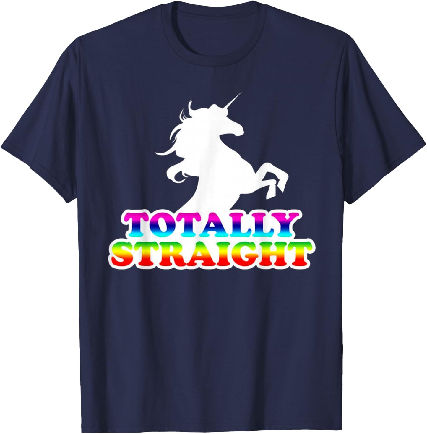 AW Fashions Totally Straight - Gay Pride Premium T-Shirt - T-Shirt | Navy