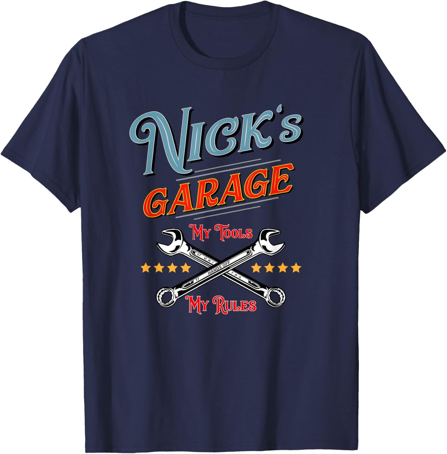 Nick's Garage funny design T-Shirt - T-Shirt | Navy