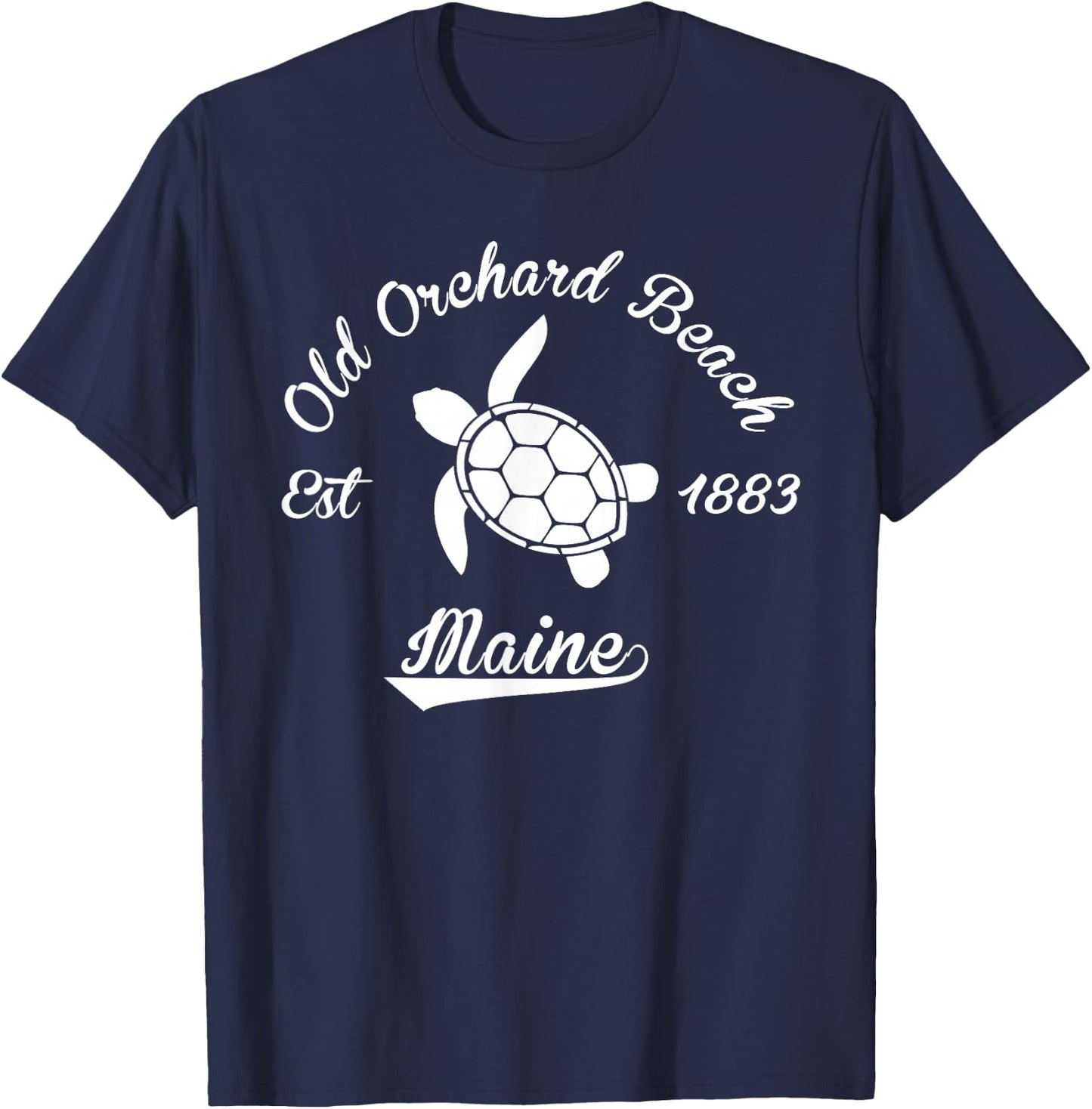 Nautical Old Orchard Beach Maine Sea Turtle T-Shirt - T-Shirt | Navy