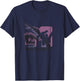 Mtv Shark Shaped Logo Fill In Blue And Pink T-Shirt - T-Shirt | Navy