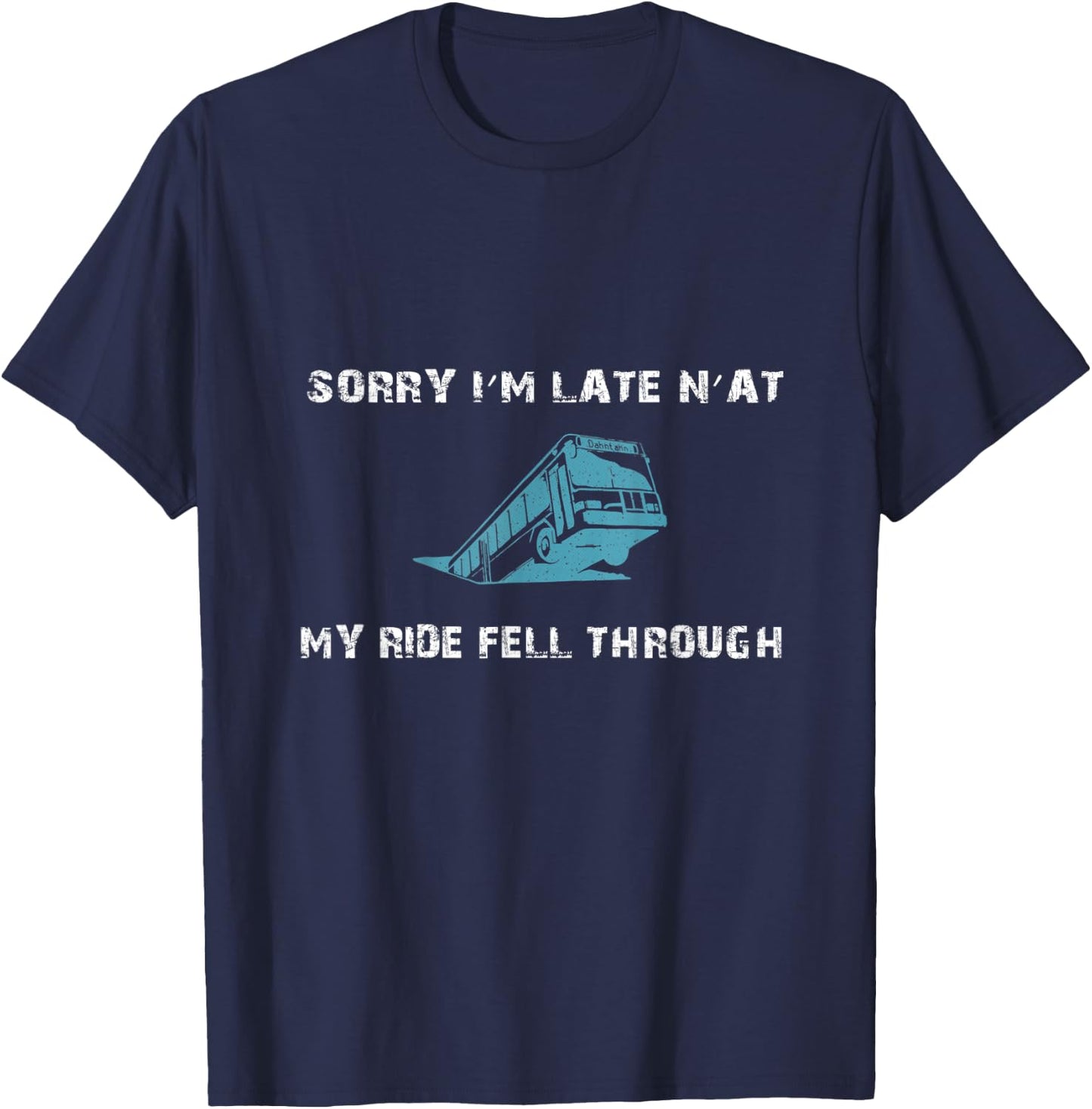 Pittsburgh Bus in Sinkhole Gift Women Funny Gift T-Shirt - T-Shirt | Navy