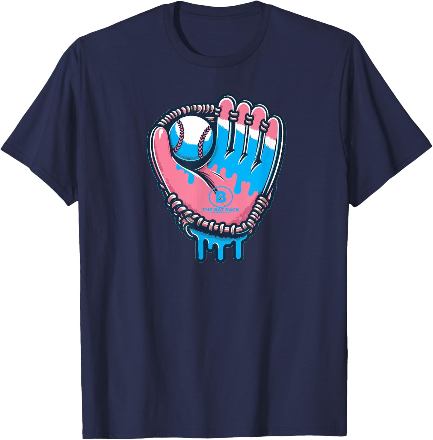 Baseball Glove Cotton Candy Drip T-Shirt - T-Shirt | Navy