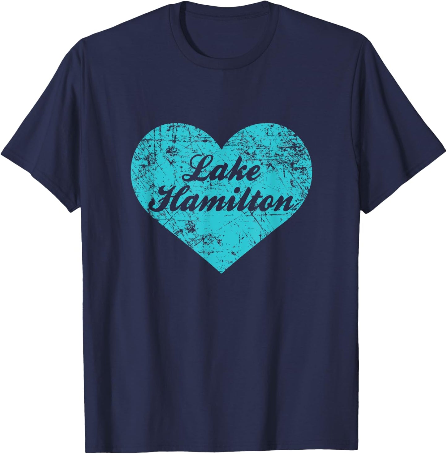 I Love Lake Hamilton Shirt, Arkansas Camping Gift T-Shirt - T-Shirt | Navy