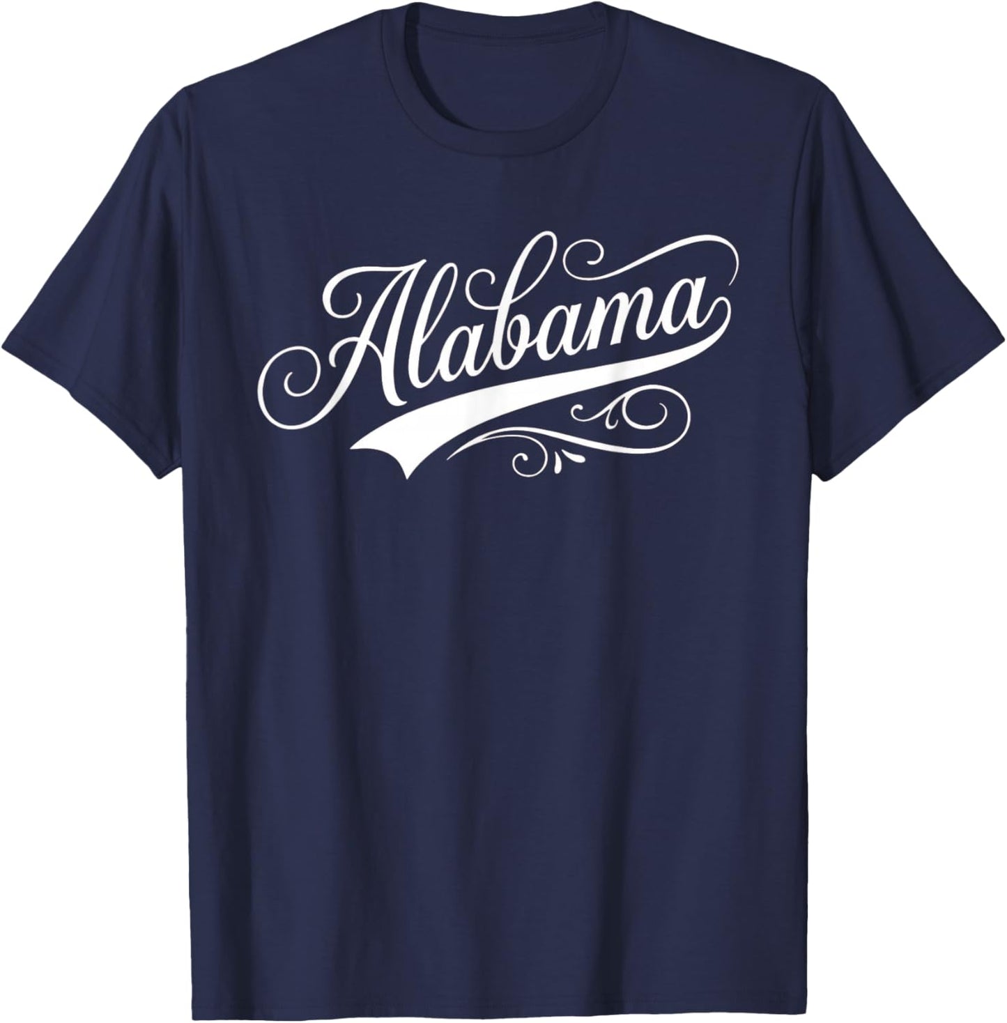 Vintage Alabama Script Swoosh Classic State Pride T-Shirt - T-Shirt | Navy