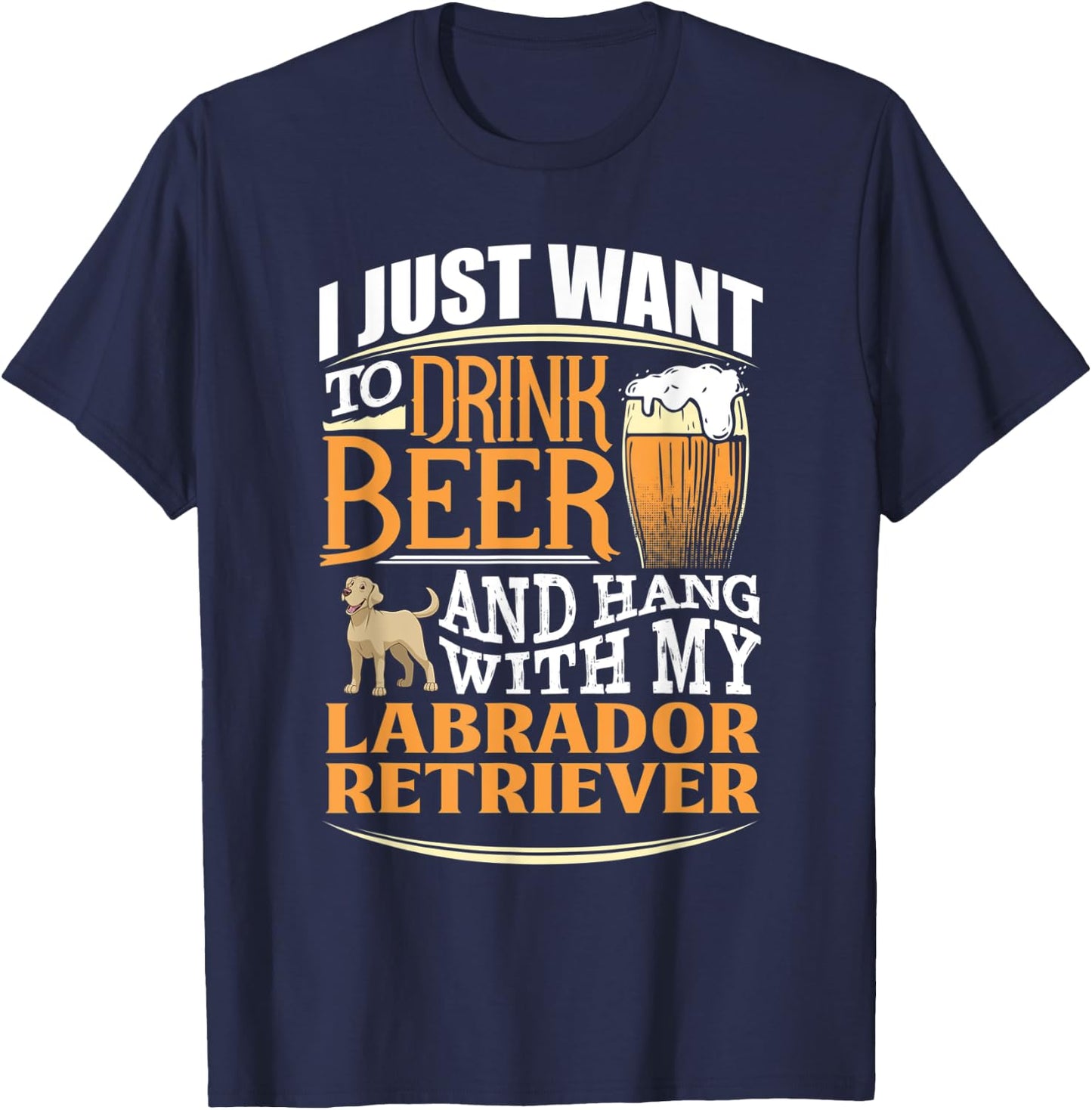 Labrador Retriever Beer T Shirt T-Shirt - T-Shirt | Navy