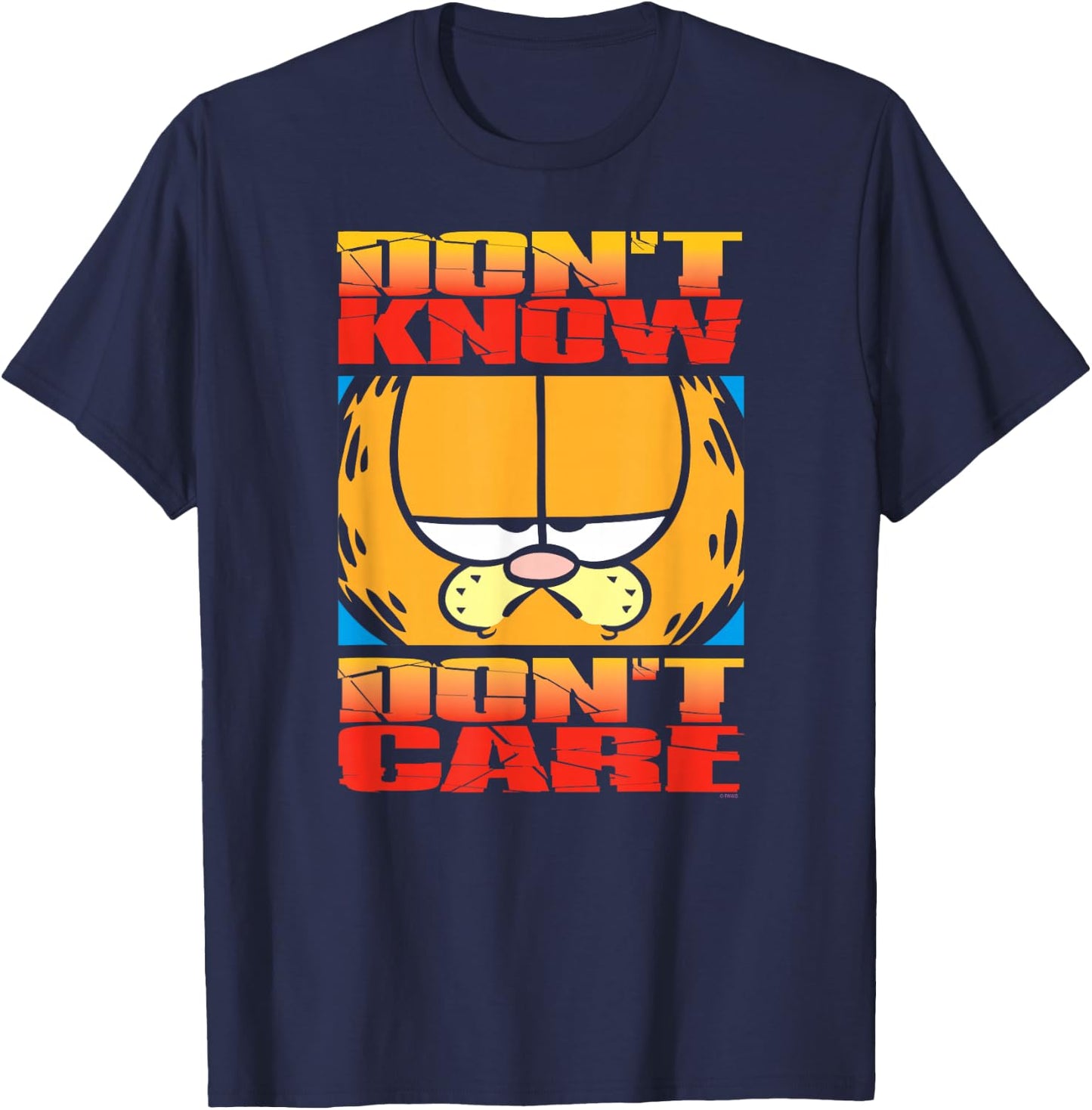 Garfield Don't Know Dont Care T-Shirt - T-Shirt | Navy