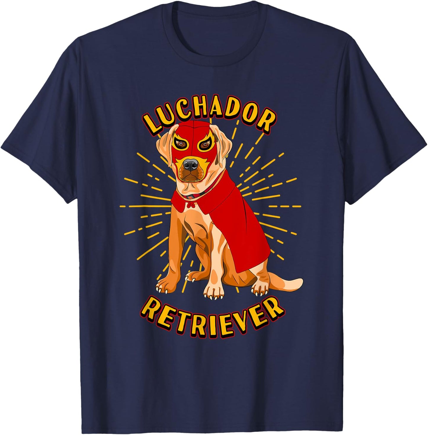 Lucha Libre Dog Wears Luchador Wrestling Mask Men Women Girls Kids T-Shirt - T-Shirt | Navy
